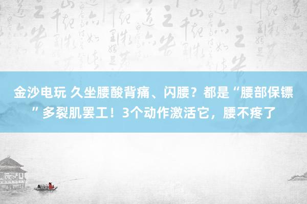 金沙電玩 久坐腰酸背痛、閃腰？都是“腰部保鏢”多裂肌罷工！3個動作激活它，腰不疼了