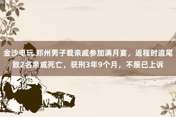 金沙電玩 鄭州男子載親戚參加滿月宴,返程時(shí)追尾致2名親戚死亡,獲刑3年9個(gè)月,不服已上訴