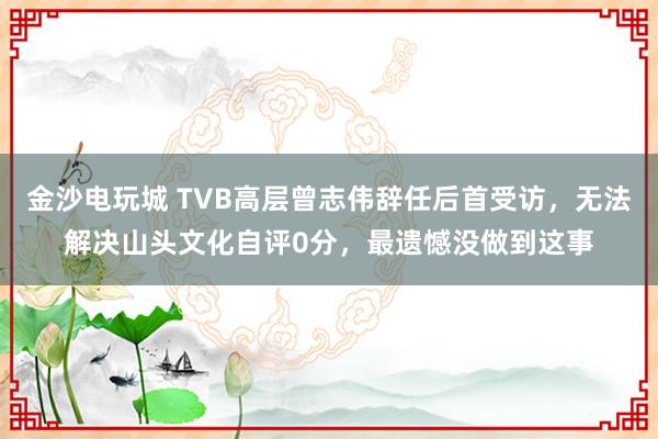 金沙電玩城 TVB高層曾志偉辭任后首受訪，無法解決山頭文化自評0分，最遺憾沒做到這事