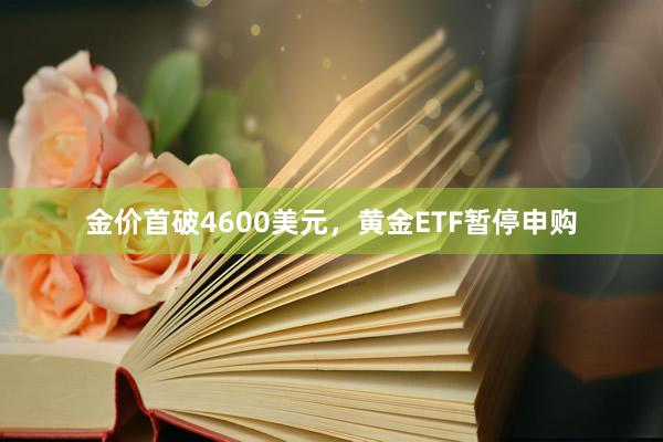 金價首破4600美元，黃金ETF暫停申購