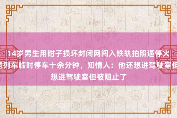 14歲男生用鉗子損壞封閉網(wǎng)闖入鐵軌拍照逼停火車,致3趟列車臨時停車十余分鐘,知情人:他還想進駕駛室但被阻止了