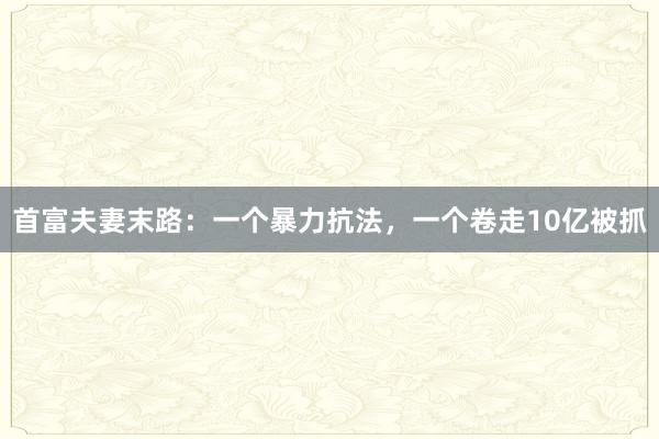 首富夫妻末路:一個(gè)暴力抗法,一個(gè)卷走10億被抓